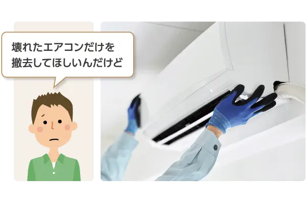 壊れたエアコンを撤去したい