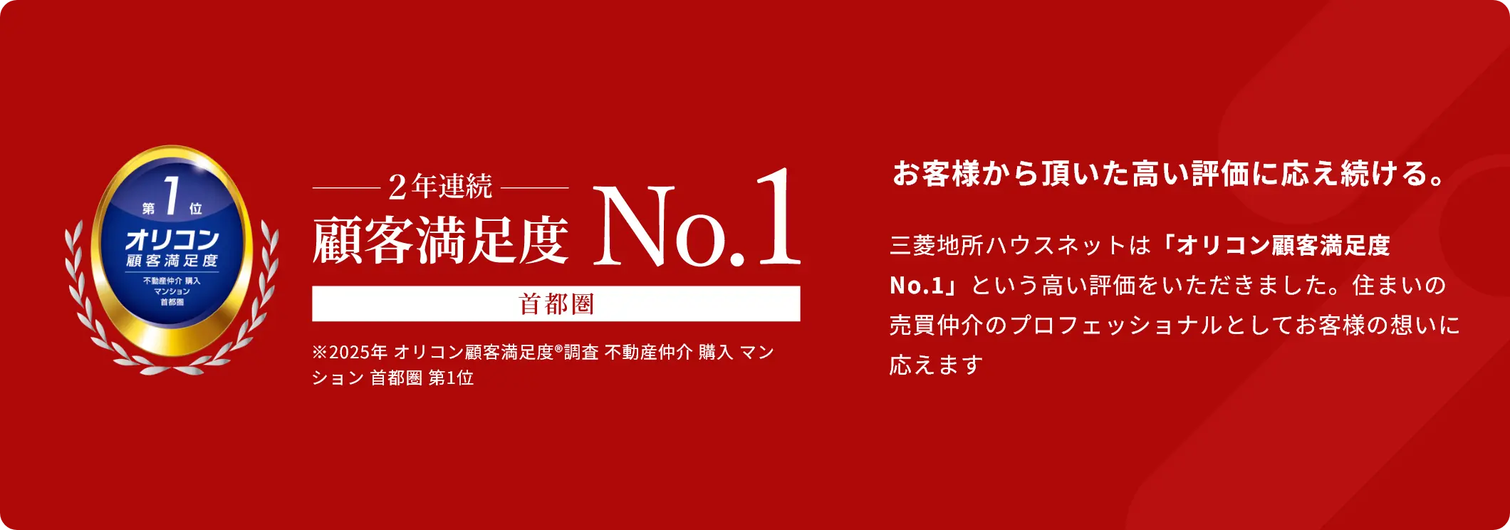 三菱地所ハウスネットは「オリコン顧客満足度No.1」