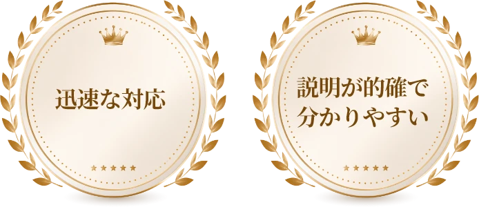 迅速な対応。説明が的確で分かりやすい。