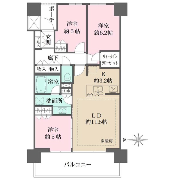 シティタワー金町タワー棟medium物件間取図