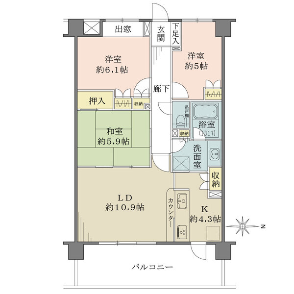 藤和シティホームズ綾瀬の間取図