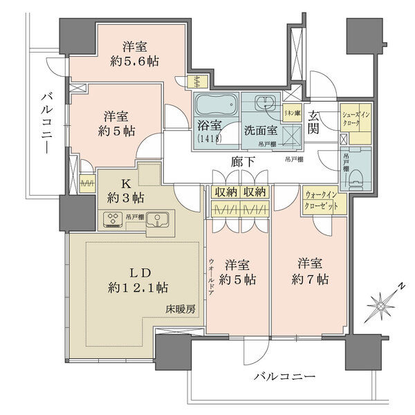 プラウドタワー相模大野クロスの間取図