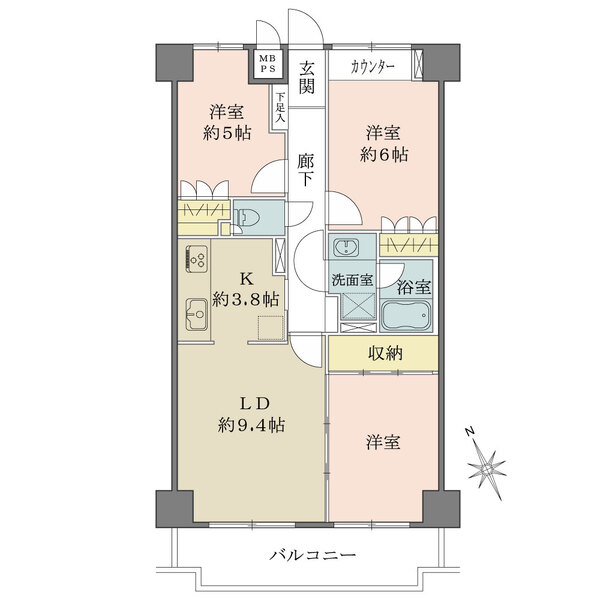 藤和シティコープ松戸岩瀬の間取図