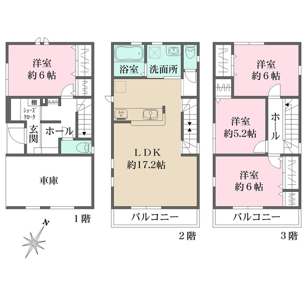 1号棟の間取図