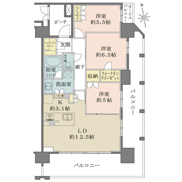 レーベン浦和常盤　THE　TOWERの間取図