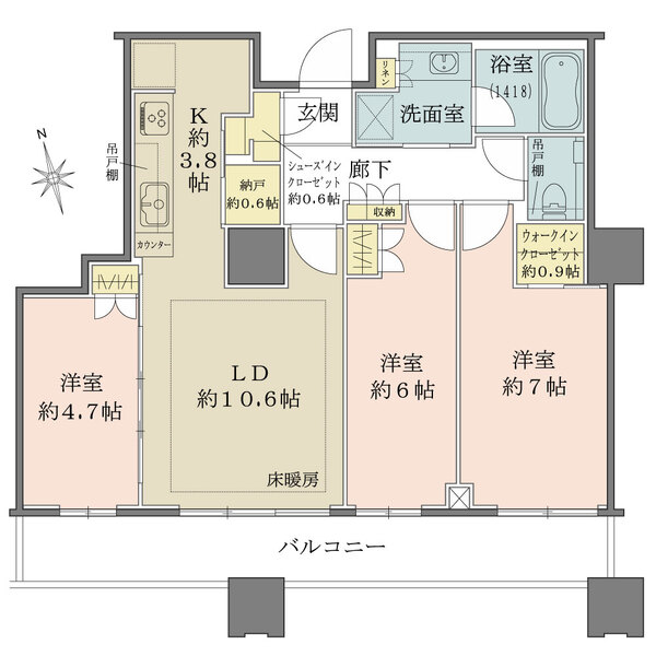千住ザ・タワーの間取図