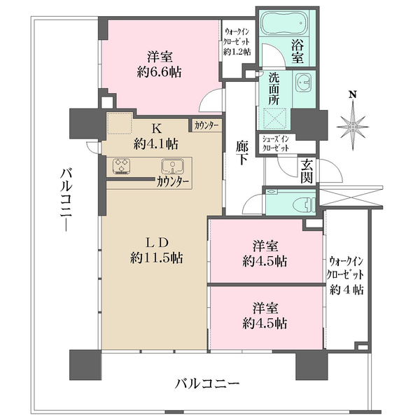 ザ・パークハウス中野タワーの間取図