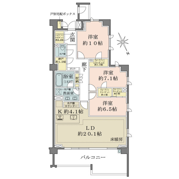 ザ・パークハウス代々木大山レジデンスの間取図