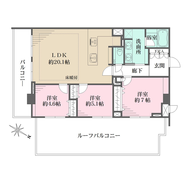 藤和シティホームズ代々木2の間取図