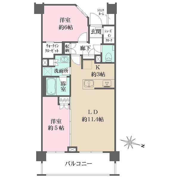 グローリオ笹塚の間取図