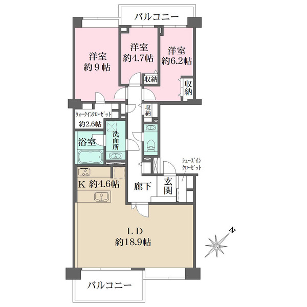 新百合ヶ丘パークハウスの間取図