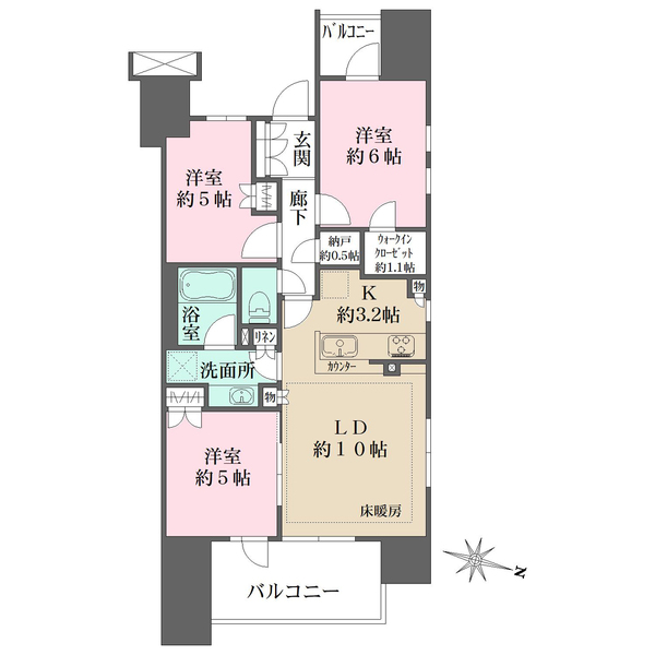 ザ・パークハウス町田の間取図