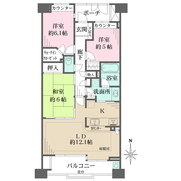ガーデンズバッハ アドマイア・コートの間取図