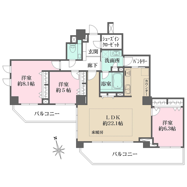 パークハウス成城の間取図