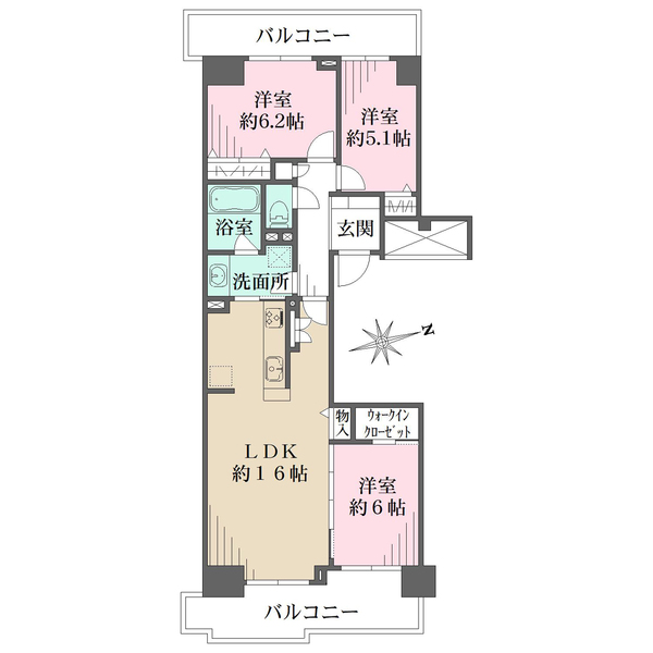 新百合ヶ丘パークハウス2番街の間取図
