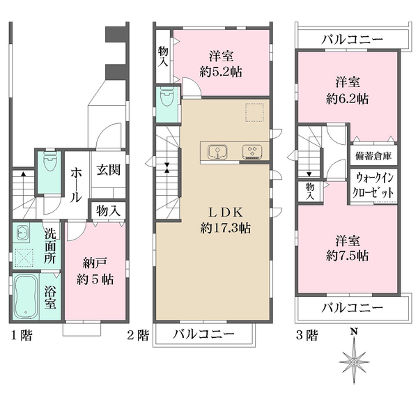 B号棟の間取図