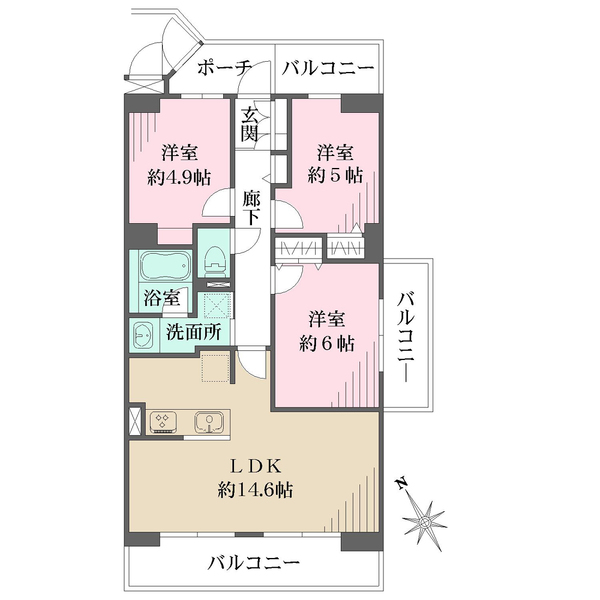 藤和相模原ハイタウンの間取図