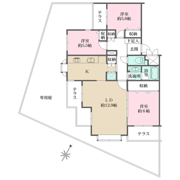 藤和千歳船橋ホームズの間取図