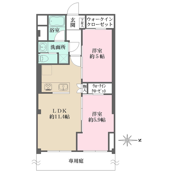 狛江第2コーポラスの間取図