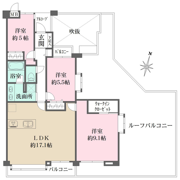 八幡山パークハウスの間取図