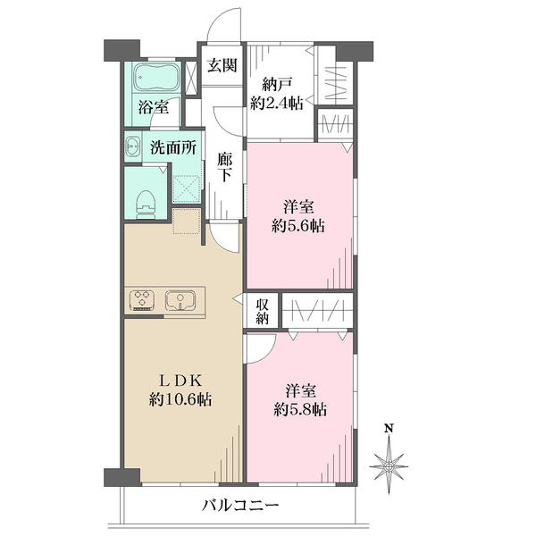 東久蓮根ハイツの間取図