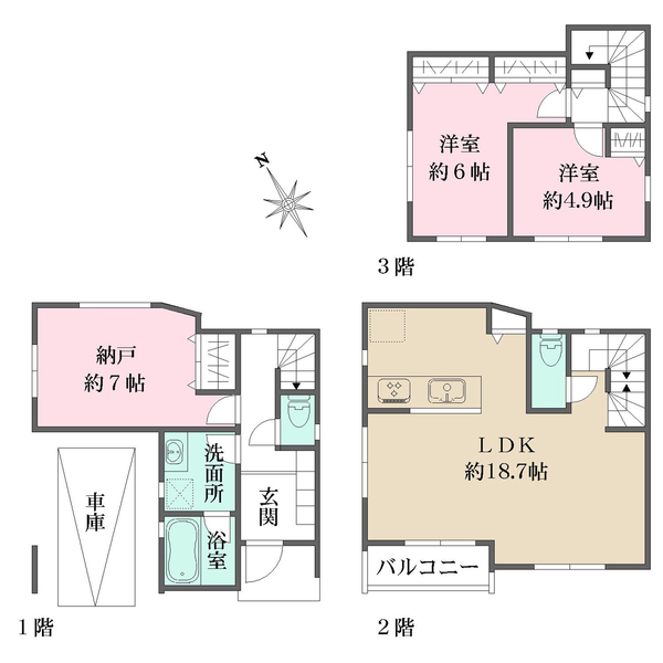 B号棟の間取図