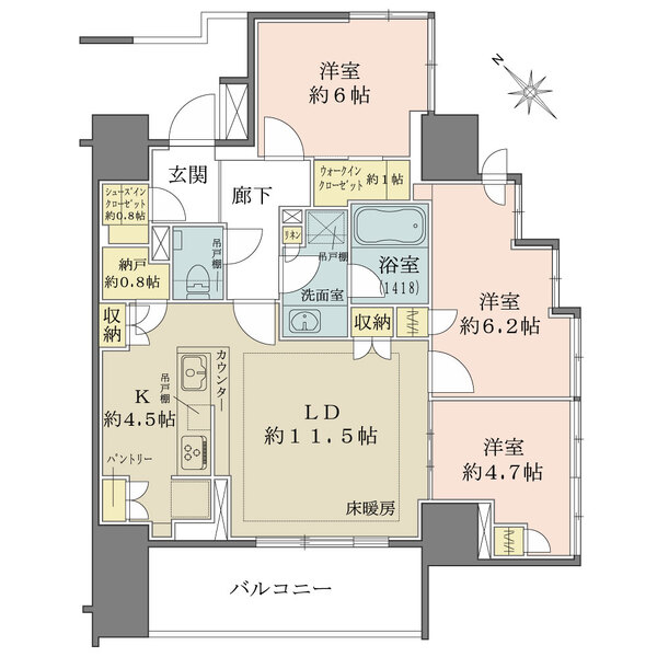ザ・パークハウス板橋大山大楠ノ杜の間取図