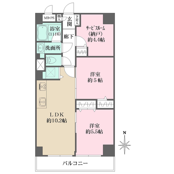 サンハイツ亀戸の間取図