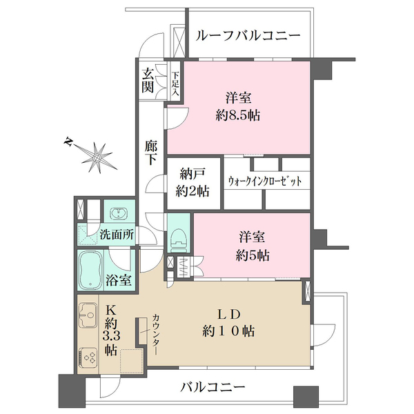 D’クラディア氷川台レジデンスの間取図