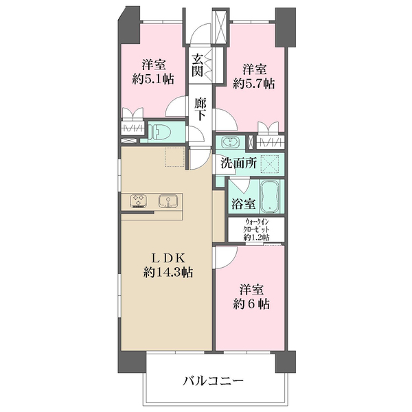 板橋仲宿パークホームズの間取図