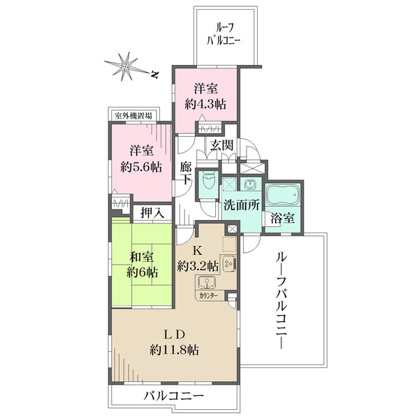 セザール世田谷弦巻の間取図