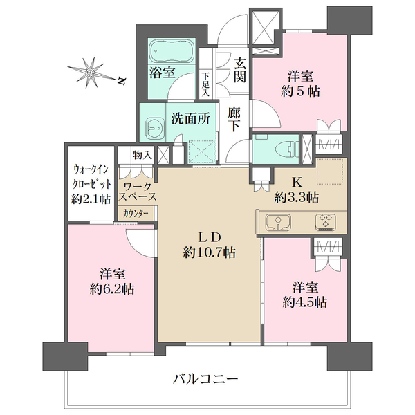 ザ・パークハウス所沢プレイスの間取図