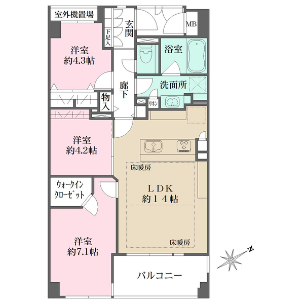 マイキャッスル東長崎デュオの間取図