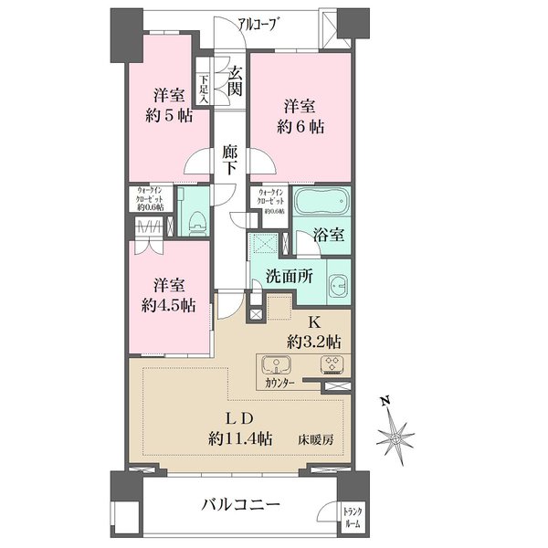 ザ・パークハウス宮崎台ガーデンの間取図