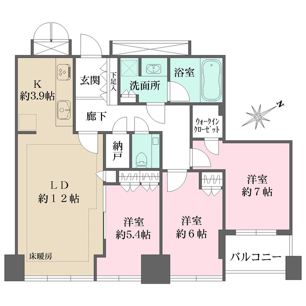 プラウドタワー二子玉川の間取図