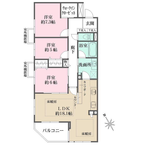 野沢パークハウスの間取図