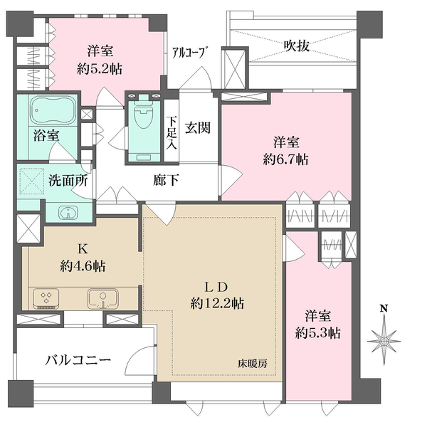 パークハウス玉川岡本の間取図