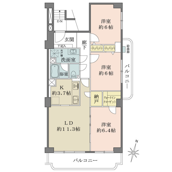 上用賀スカイマンションの間取図