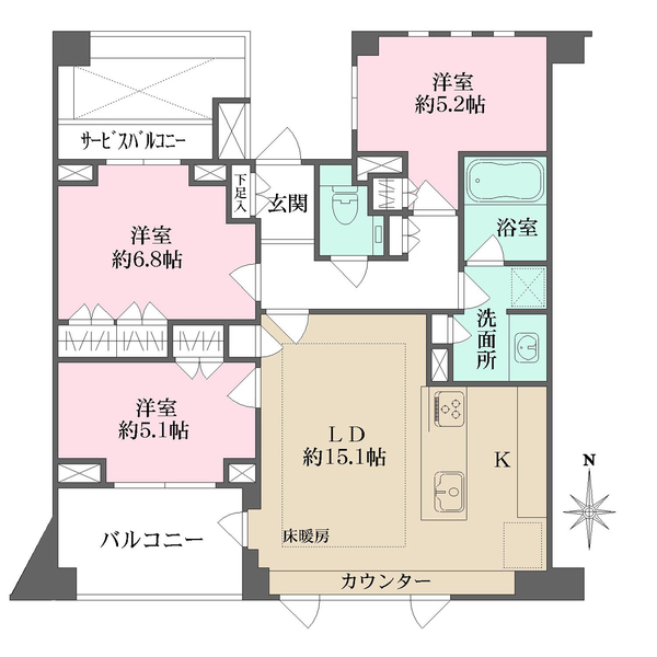 パークハウス玉川岡本の間取図
