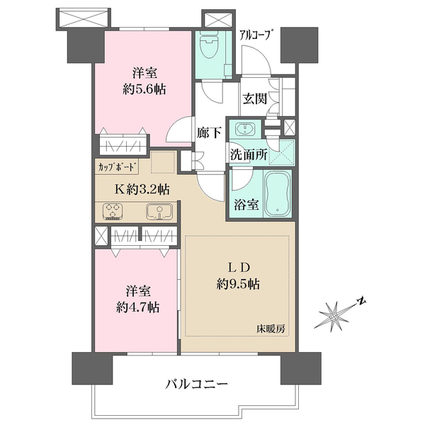 グランスイート三軒茶屋スカイテラスの間取図