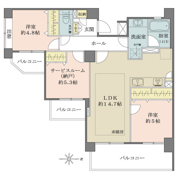 クレッセント用賀の間取図