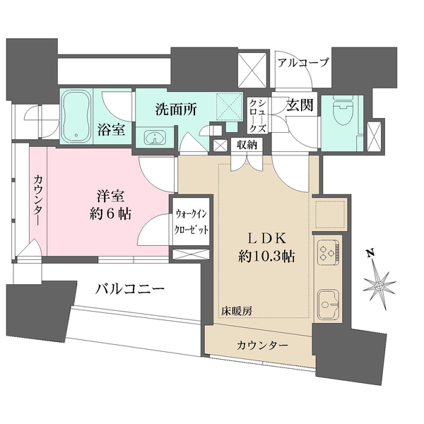 ザ・パークハウス三軒茶屋タワーの間取図