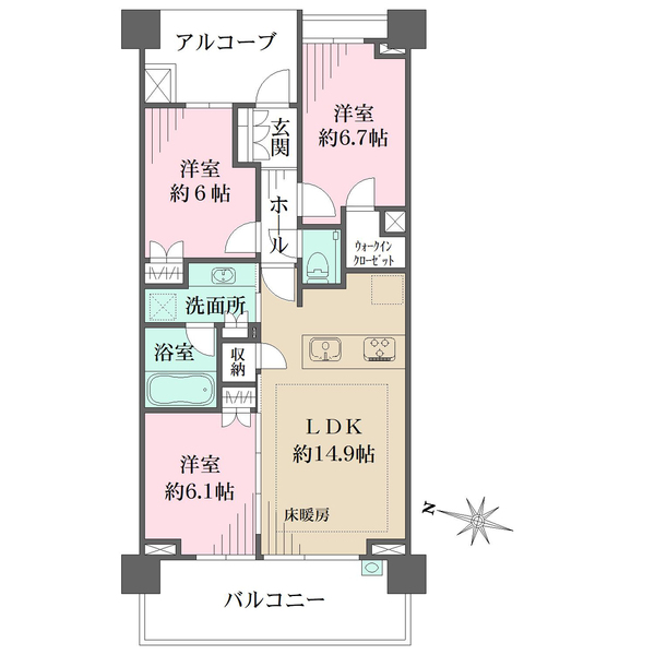プラウド駒場の間取図