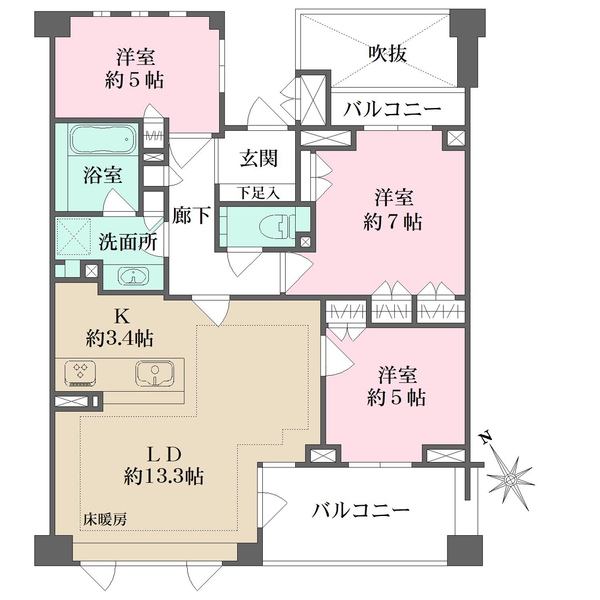 パークハウス玉川岡本の間取図