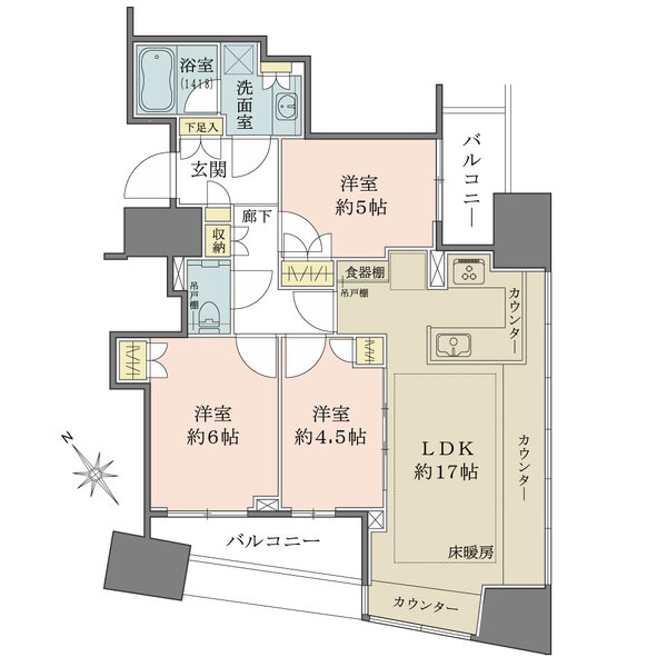 ザ・パークハウス三軒茶屋タワーの間取図