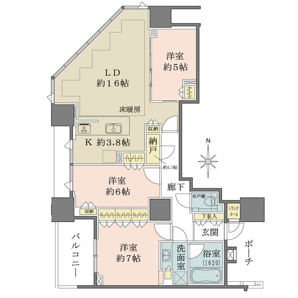 ドゥ・トゥール（DEUX TOURS）の間取図