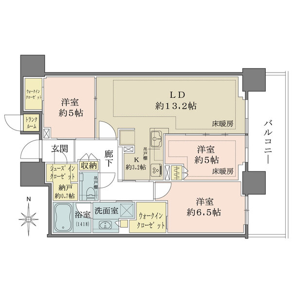 グランドシティタワー月島の間取図
