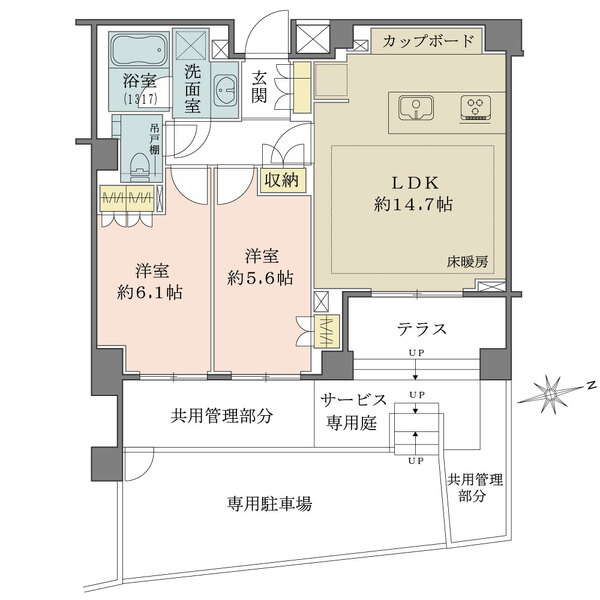 ザ・パークハウス弦巻の間取図