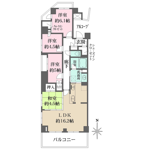THEパームス三鷹ビバーチェの間取図