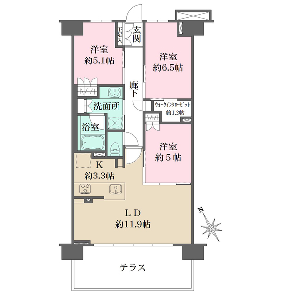 ザ・パークハウス立川の間取図